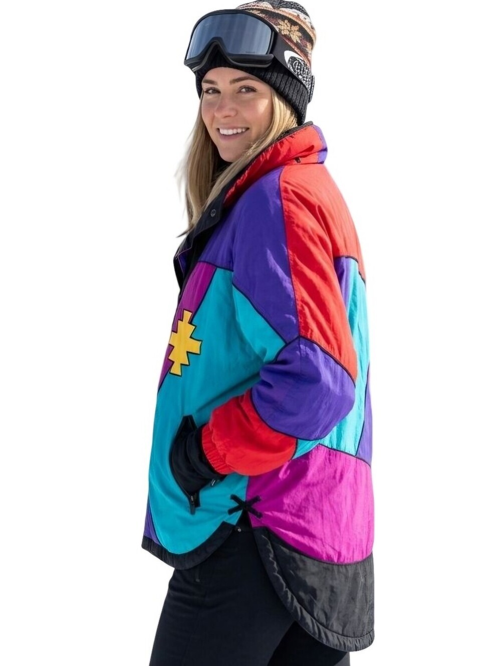 Tyrolia Vintage Colorful 90s Full Zip Hooded Ski Jacket Size 10